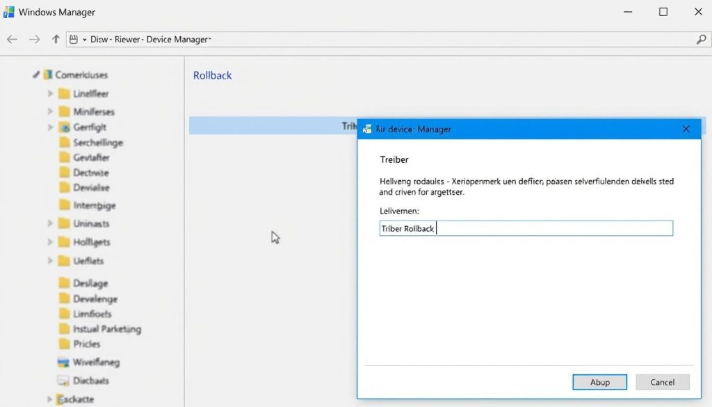 Treiber-Rollback-Option im Geräte-Manager Treiber-Rollback-Option im Geräte-Manager